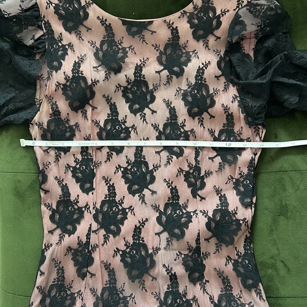 VINTAGE MIDI DRESS BLACK & PINK - Picture 9 of 12